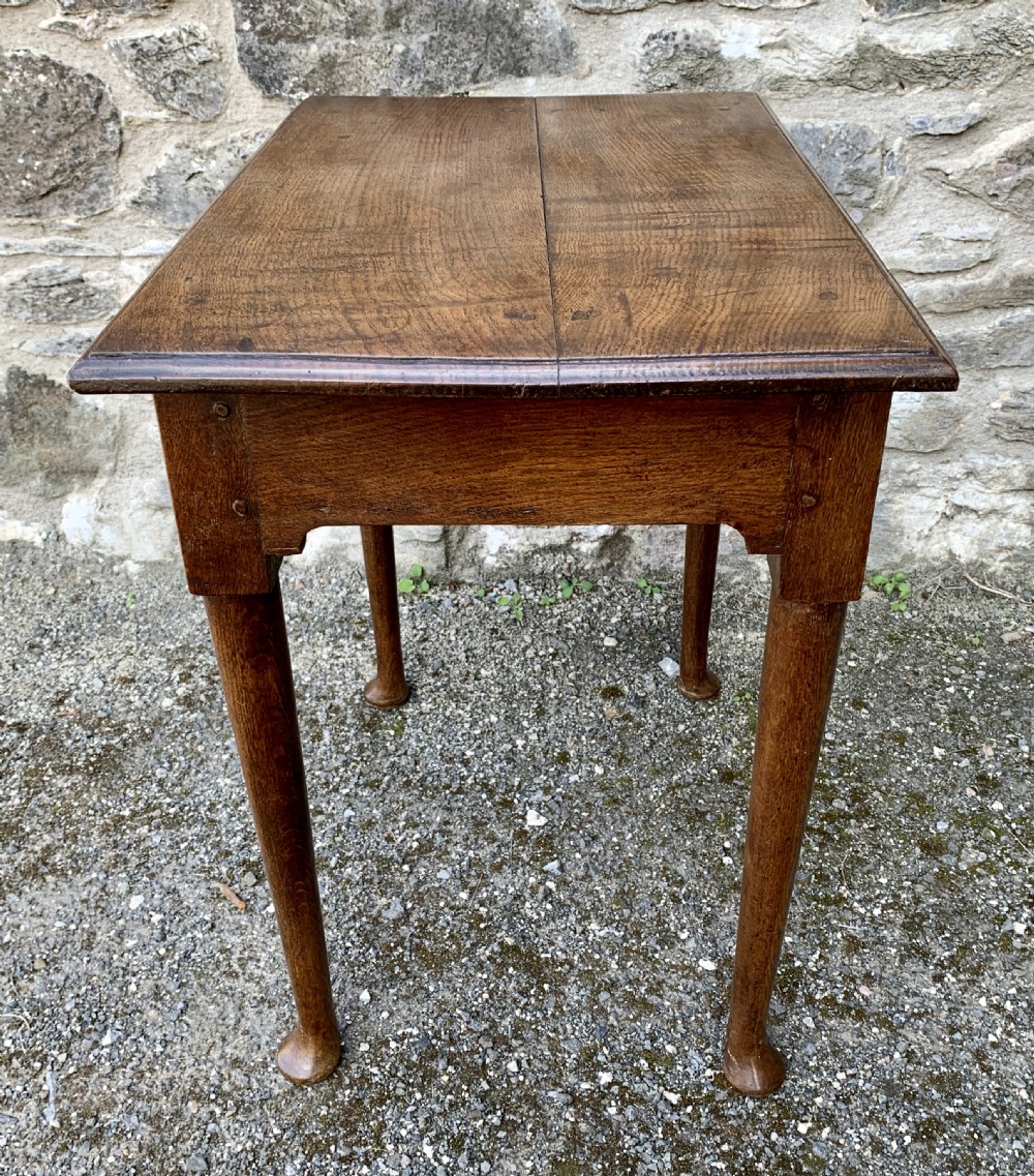 18th Century Georgian Oak Pad Foot Side Table  View IX