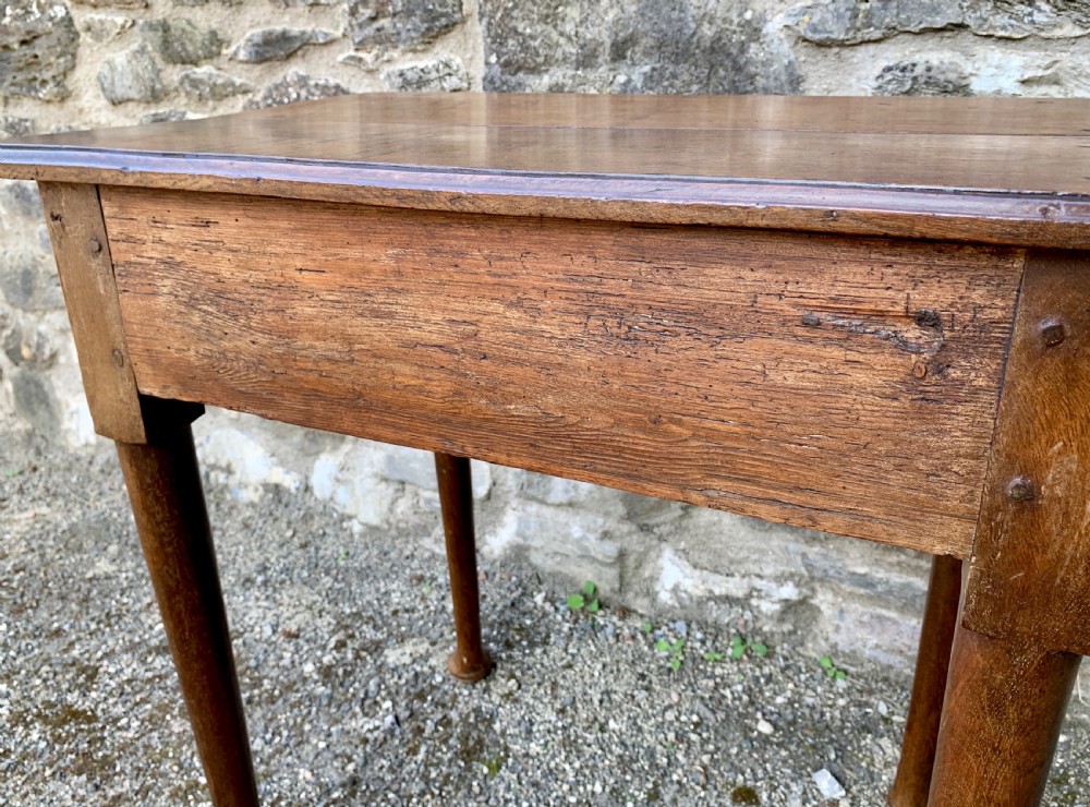 18th Century Georgian Oak Pad Foot Side Table  View XII