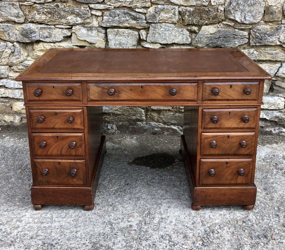 Antique Walnut Pedestal Desk