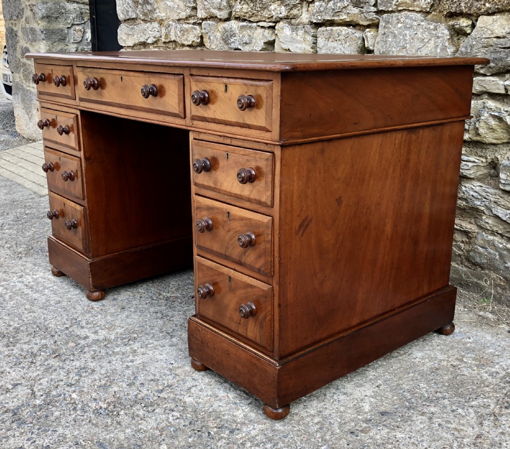 Antique Walnut Pedestal Desk View III