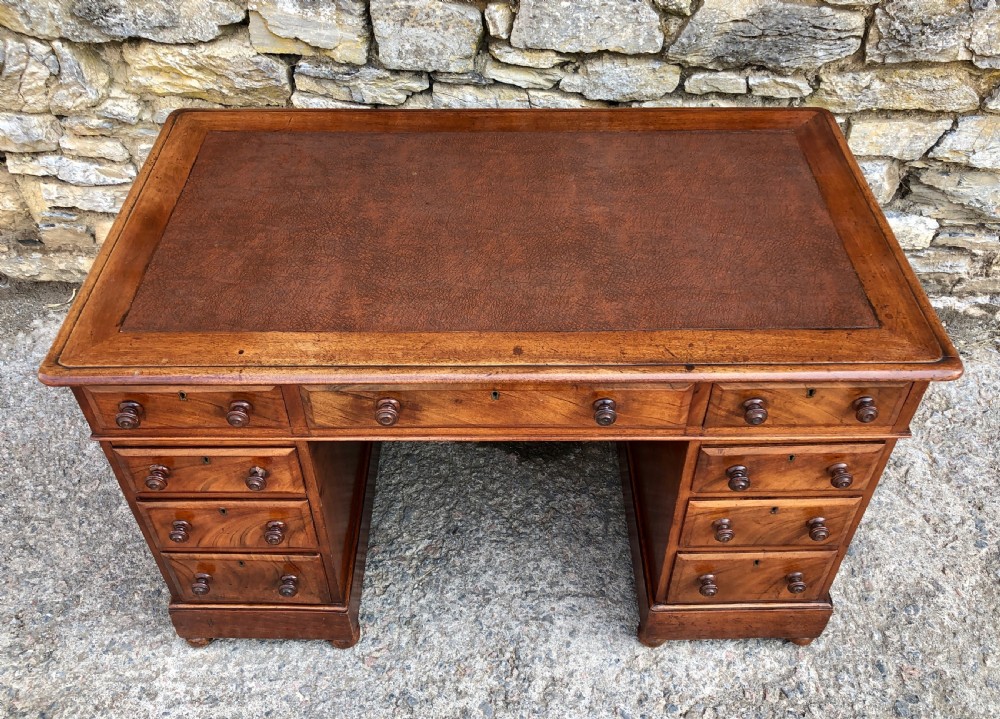 Antique Walnut Pedestal Desk View V