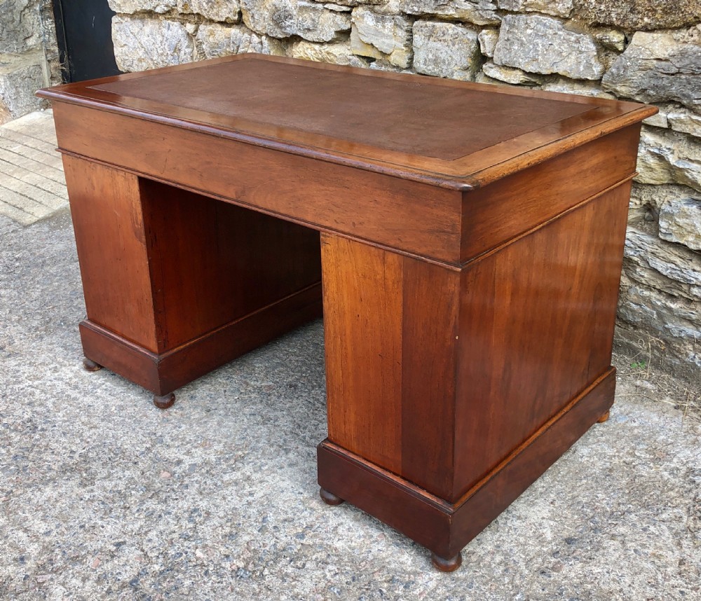 Antique Walnut Pedestal Desk View IX