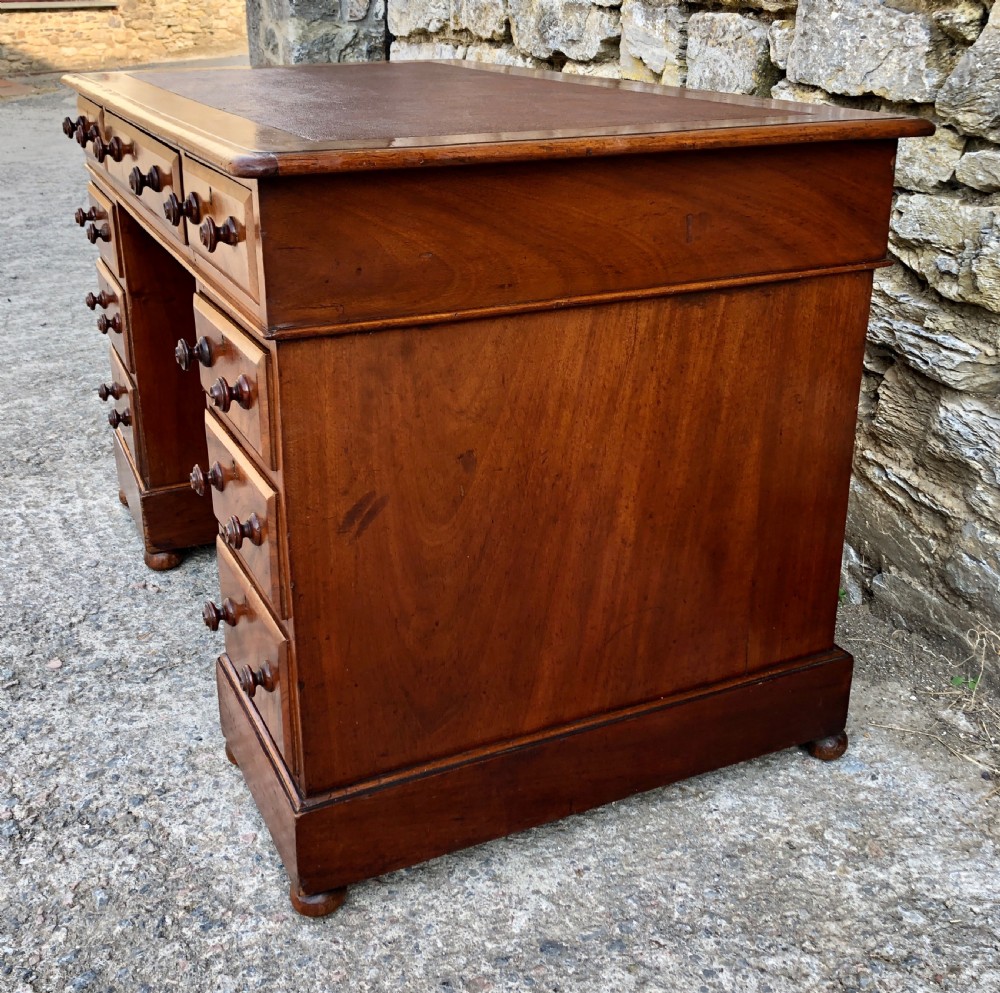 Antique Walnut Pedestal Desk View X