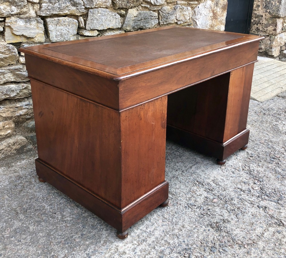 Antique Walnut Pedestal Desk View XIV