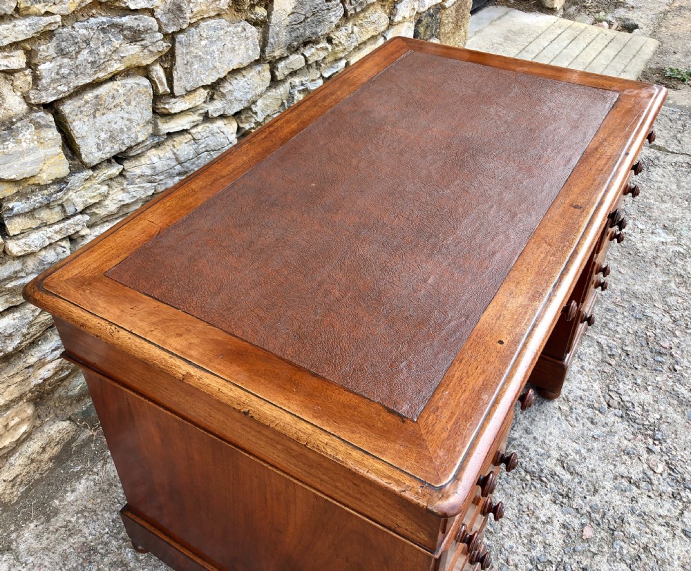 Antique Walnut Pedestal Desk View XVI