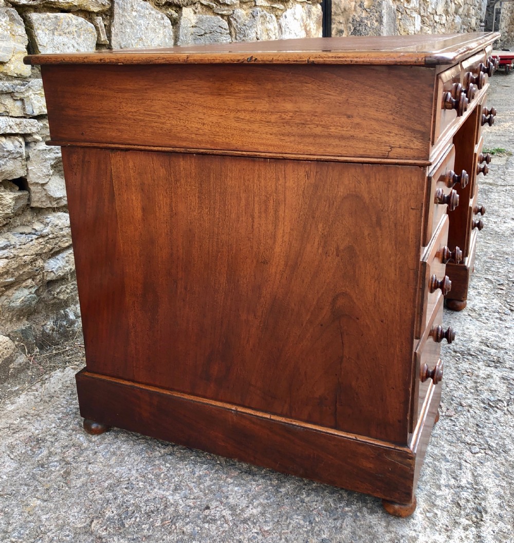 Antique Walnut Pedestal Desk View XVII