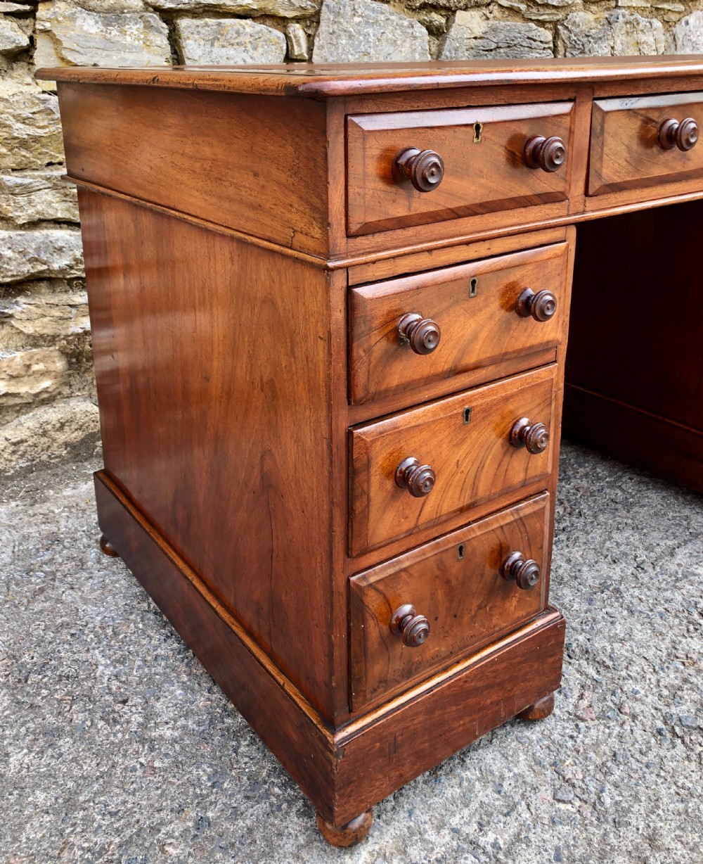 Antique Walnut Pedestal Desk View XVIII
