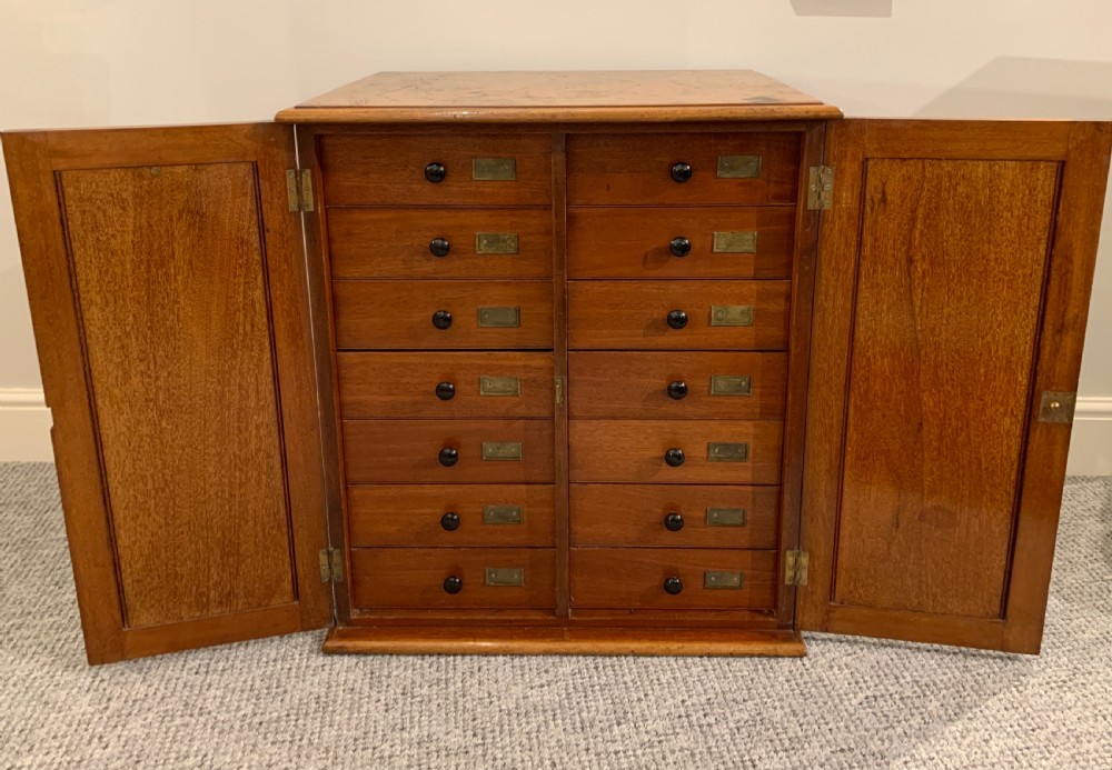Antique Mahogany Collectors Cabinet  