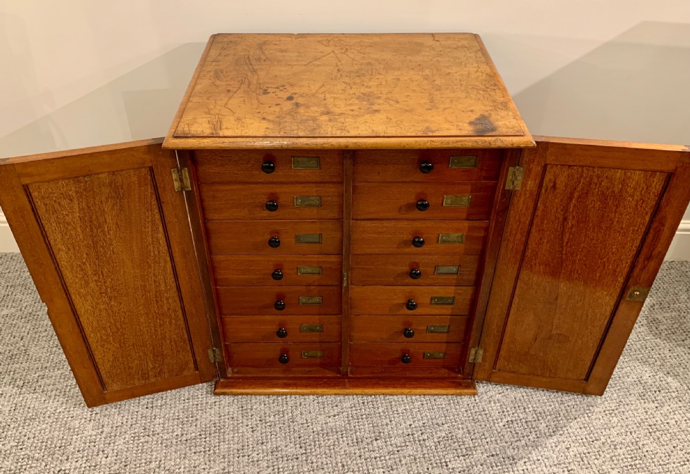 Antique Mahogany Collectors Cabinet   View III
