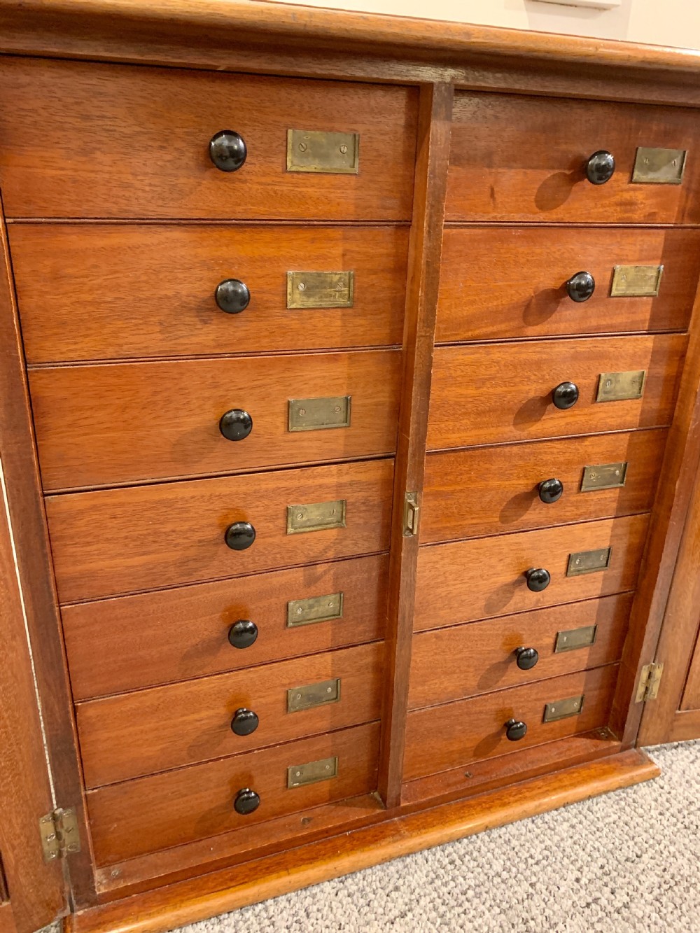 Antique Mahogany Collectors Cabinet   View X