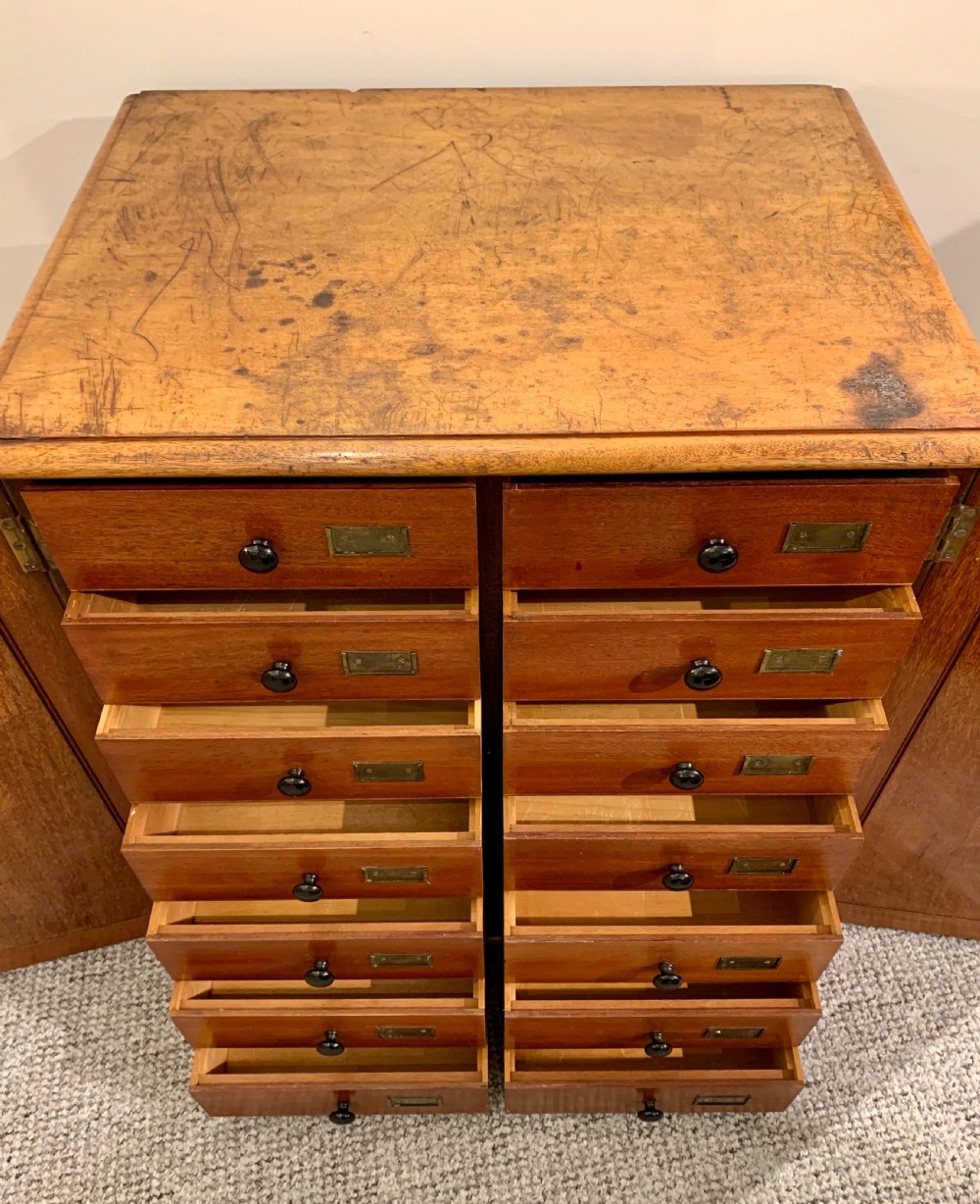 Antique Mahogany Collectors Cabinet   View XIII