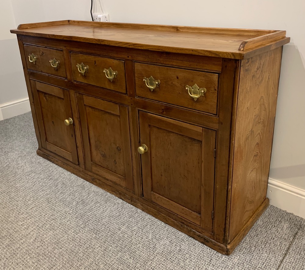 Antique Elm and Pine Westcountry Dresser Base  View II