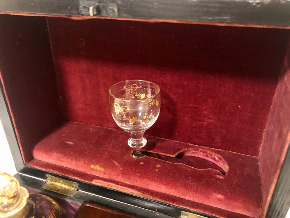 Antique Dutch Travelling Decanter Box with Glasses View III