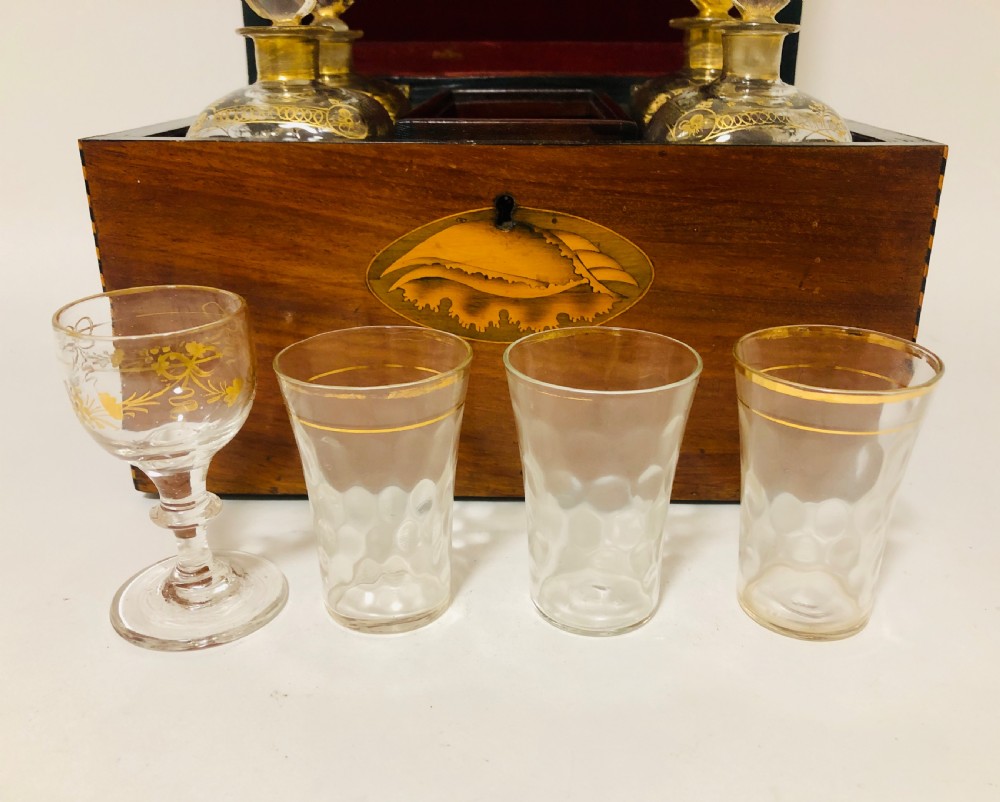 Antique Dutch Travelling Decanter Box with Glasses View VII