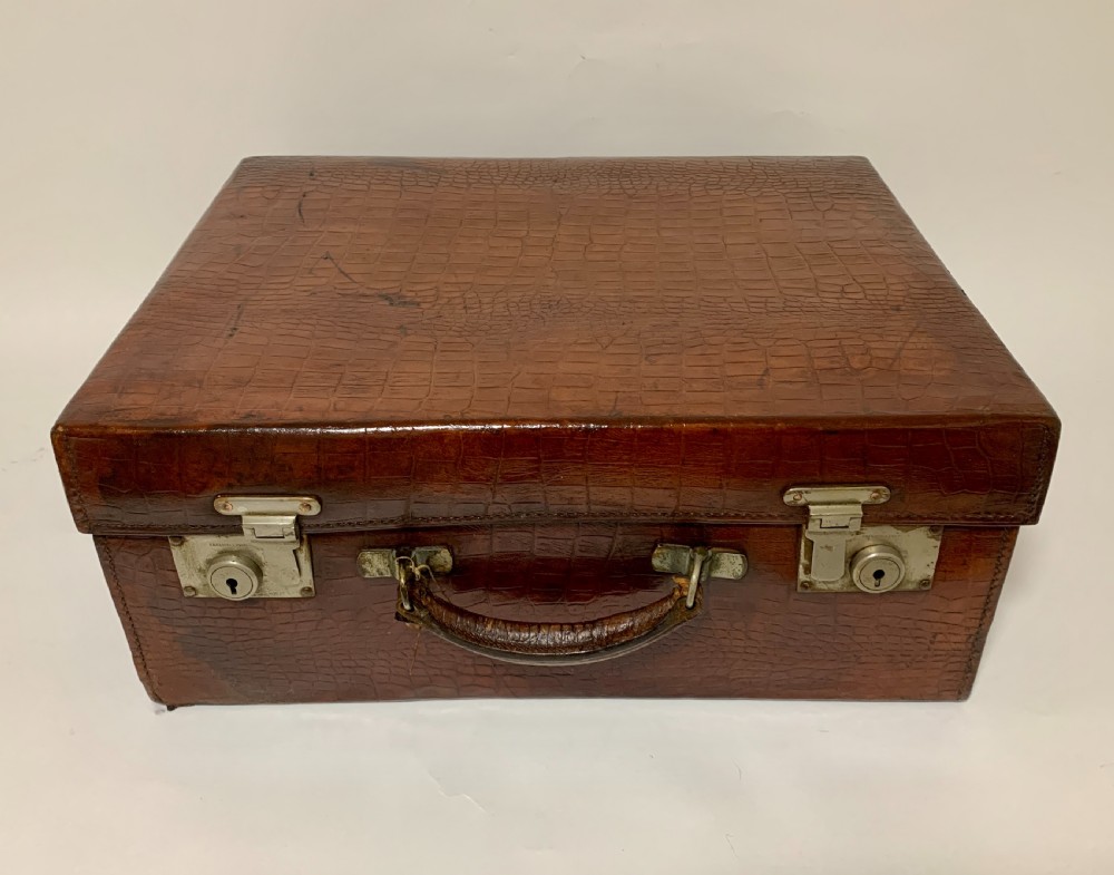Antique Crocodile Travelling Case Suitcase View II