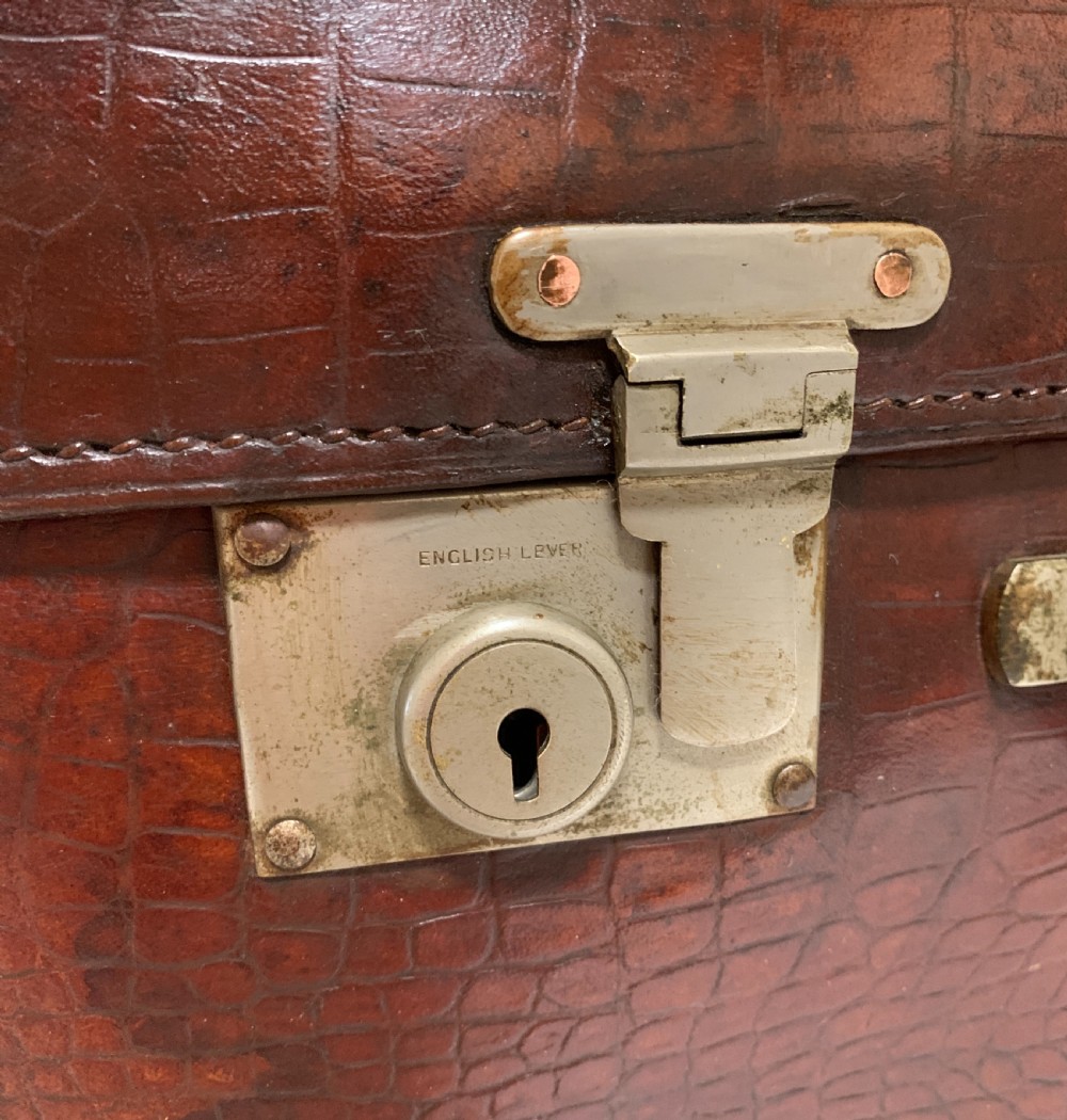 Antique Crocodile Travelling Case Suitcase View III