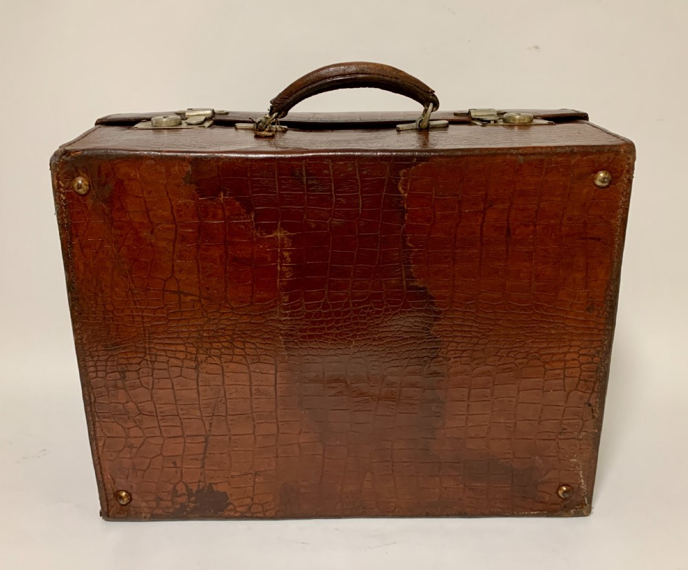 Antique Crocodile Travelling Case Suitcase View IV