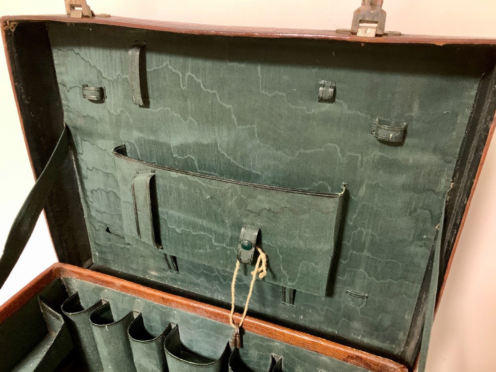 Antique Crocodile Travelling Case Suitcase View VII