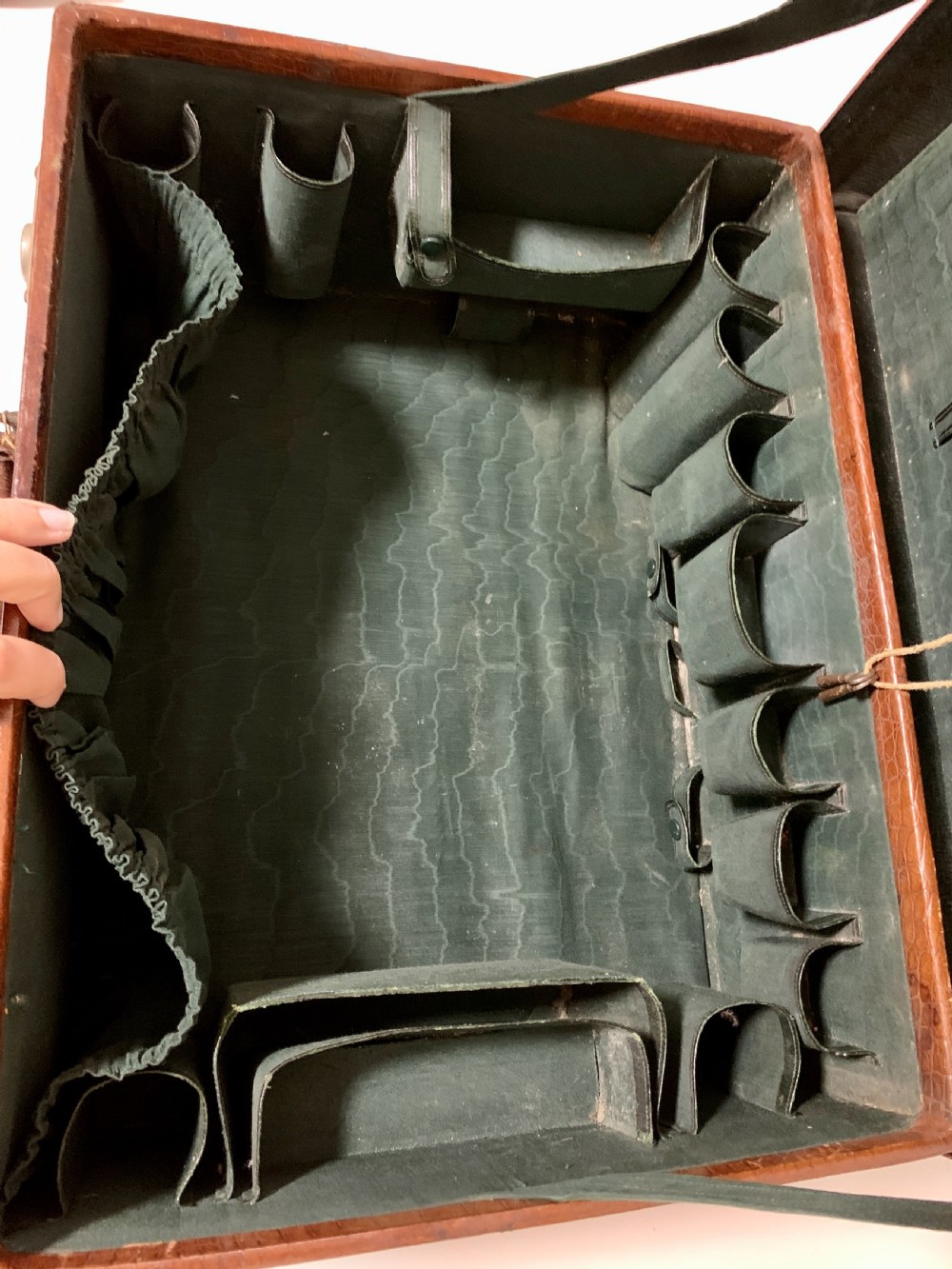 Antique Crocodile Travelling Case Suitcase View IX