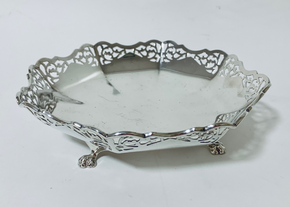 Large Antique Solid Silver Bonbon Dish View IV