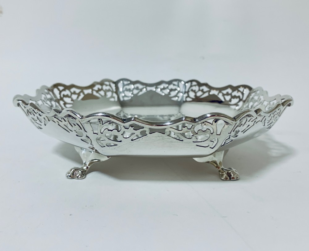 Large Antique Solid Silver Bonbon Dish View VIII