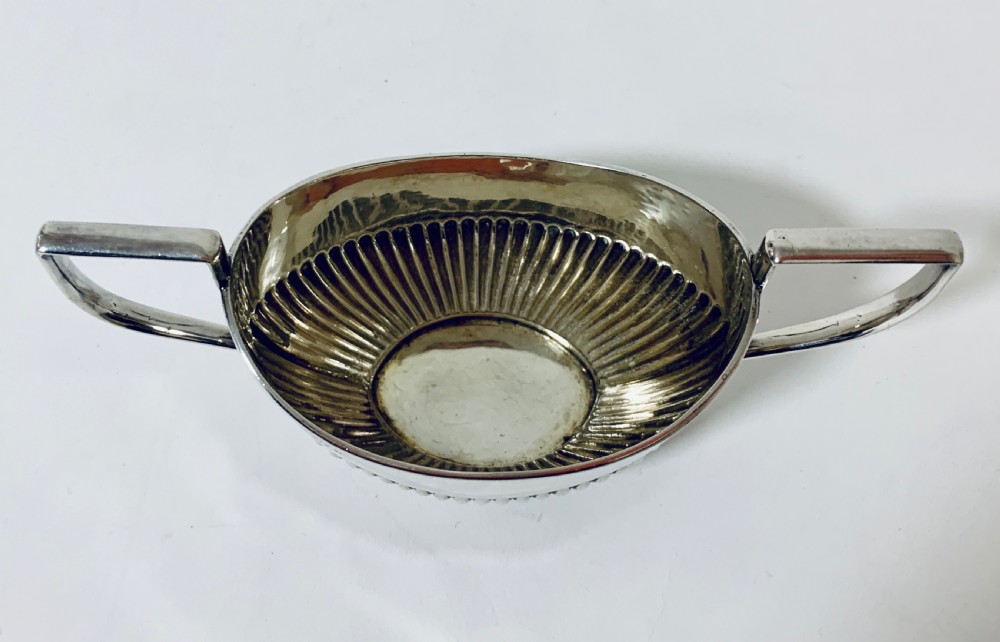 Antique Solid Silver Twin Handled Sugar Bowl View VIII