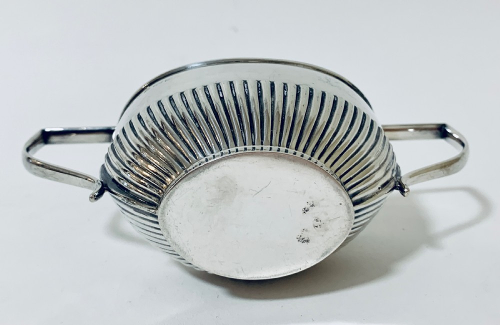 Antique Solid Silver Twin Handled Sugar Bowl View IX