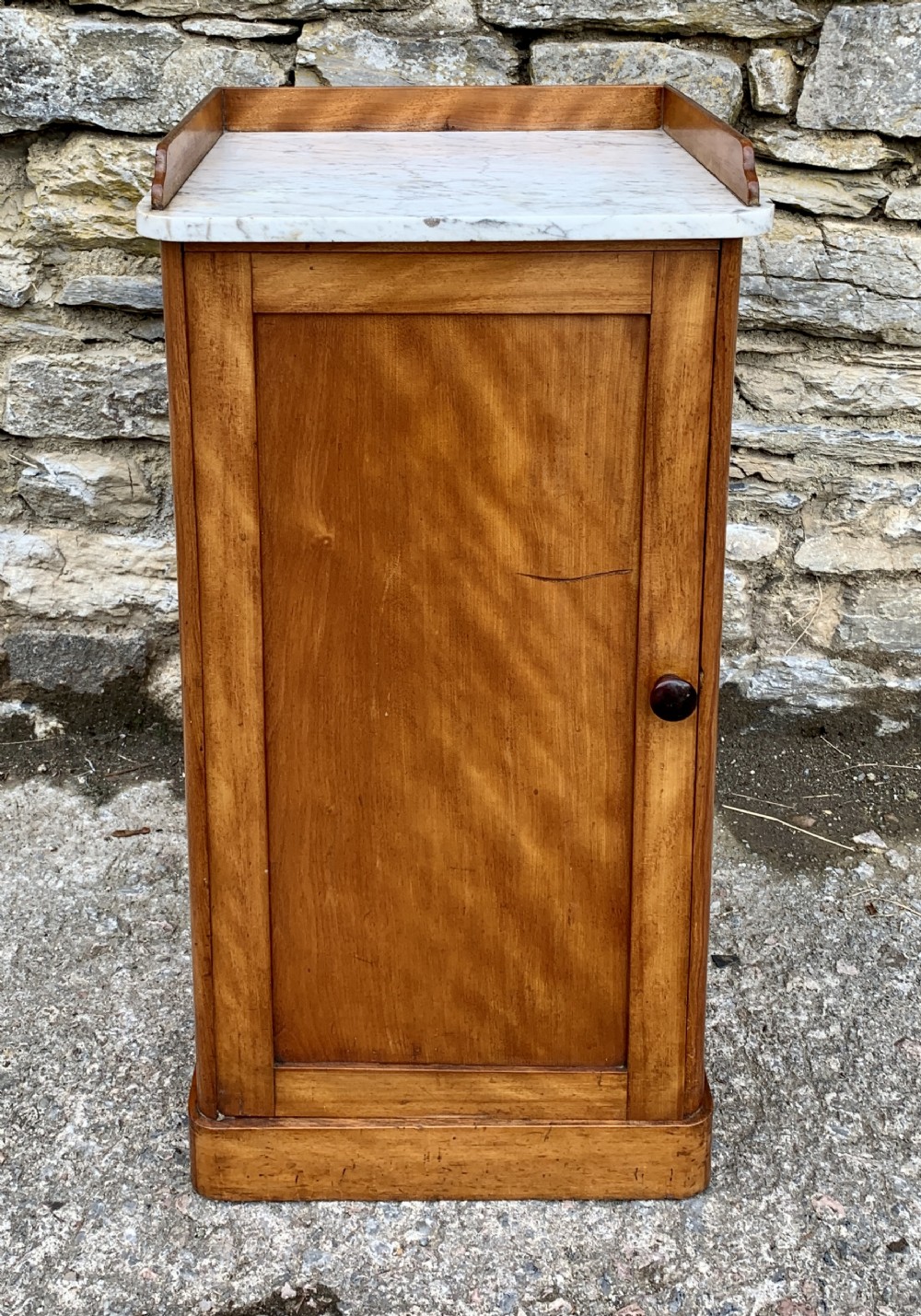 Antique Victorian Satinwood Bedside Pot Cupboard 
