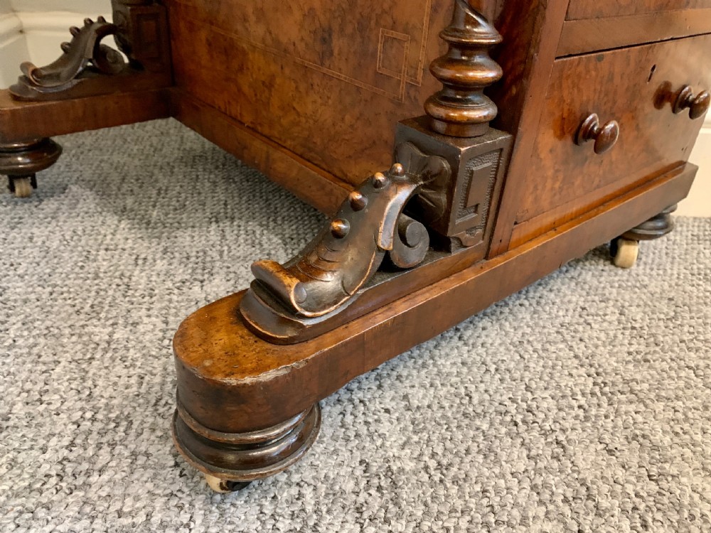 Victorian Burr Walnut Davenport  View IX