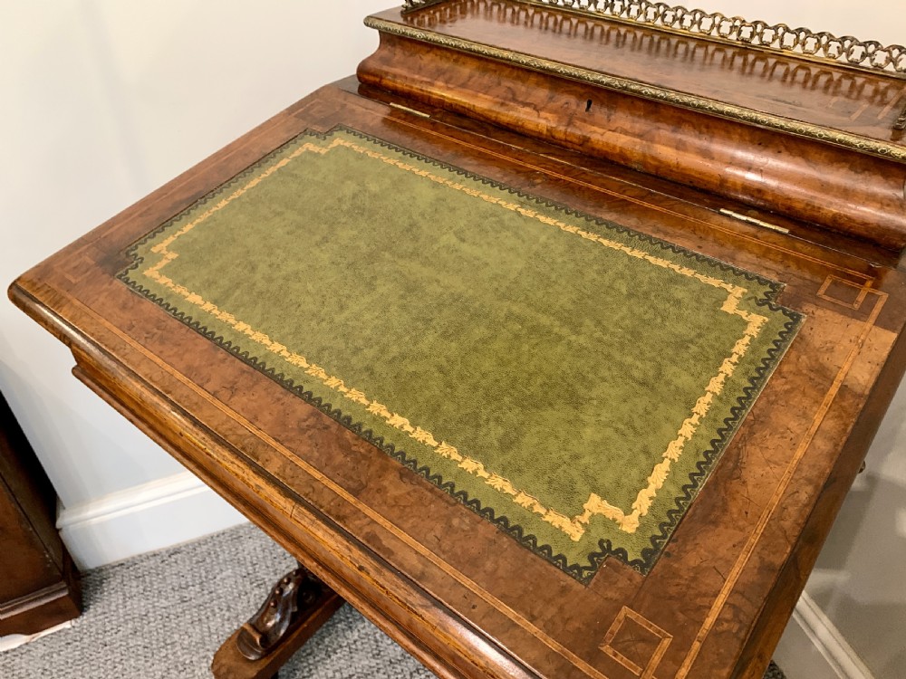 Victorian Burr Walnut Davenport  View XV