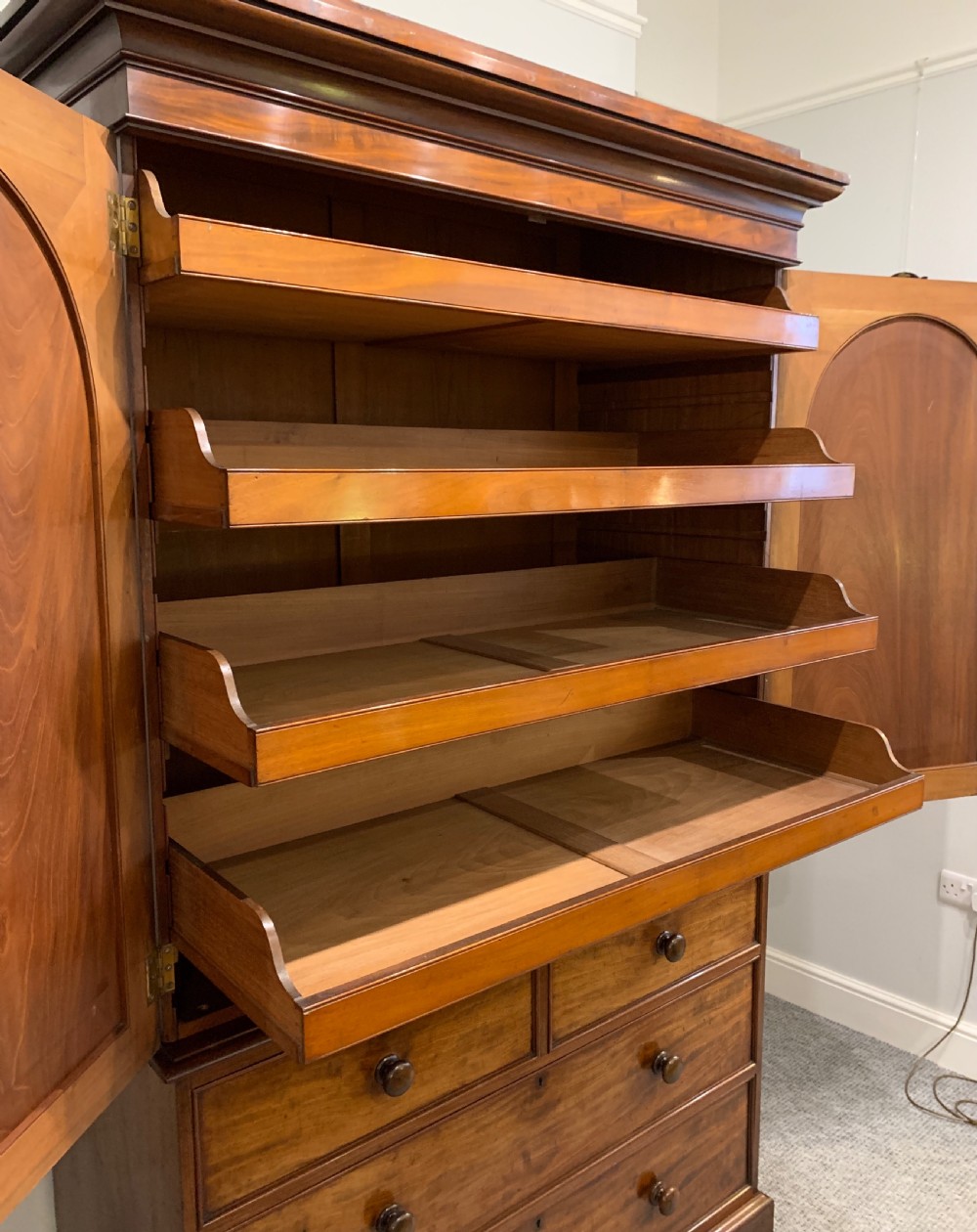 Victorian Mahogany Linen Press Cupboard View VIII