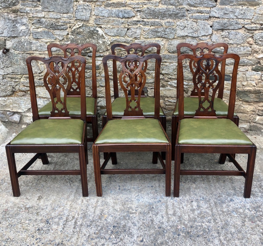 Set of 6 Georgian Mahogany Dining Chairs 