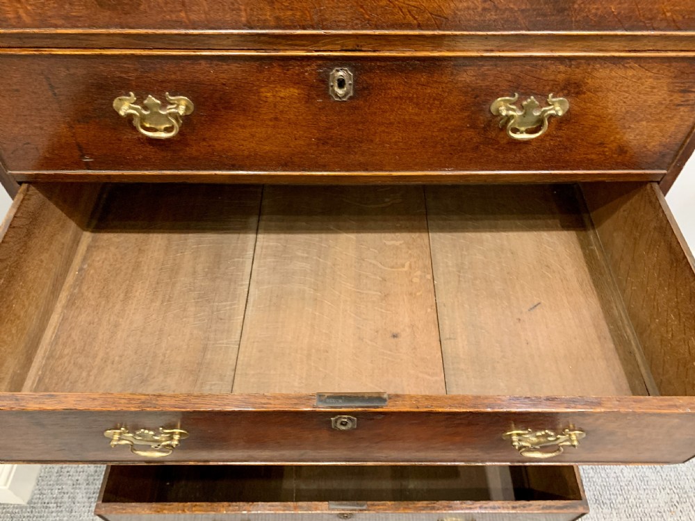 Small Georgian Oak Tallboy Chest on Chest View X