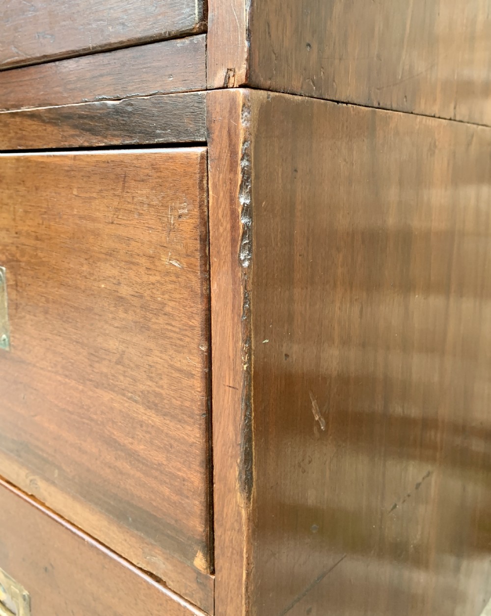 Antique Military Campaign Teak Chest of Drawers View XIV