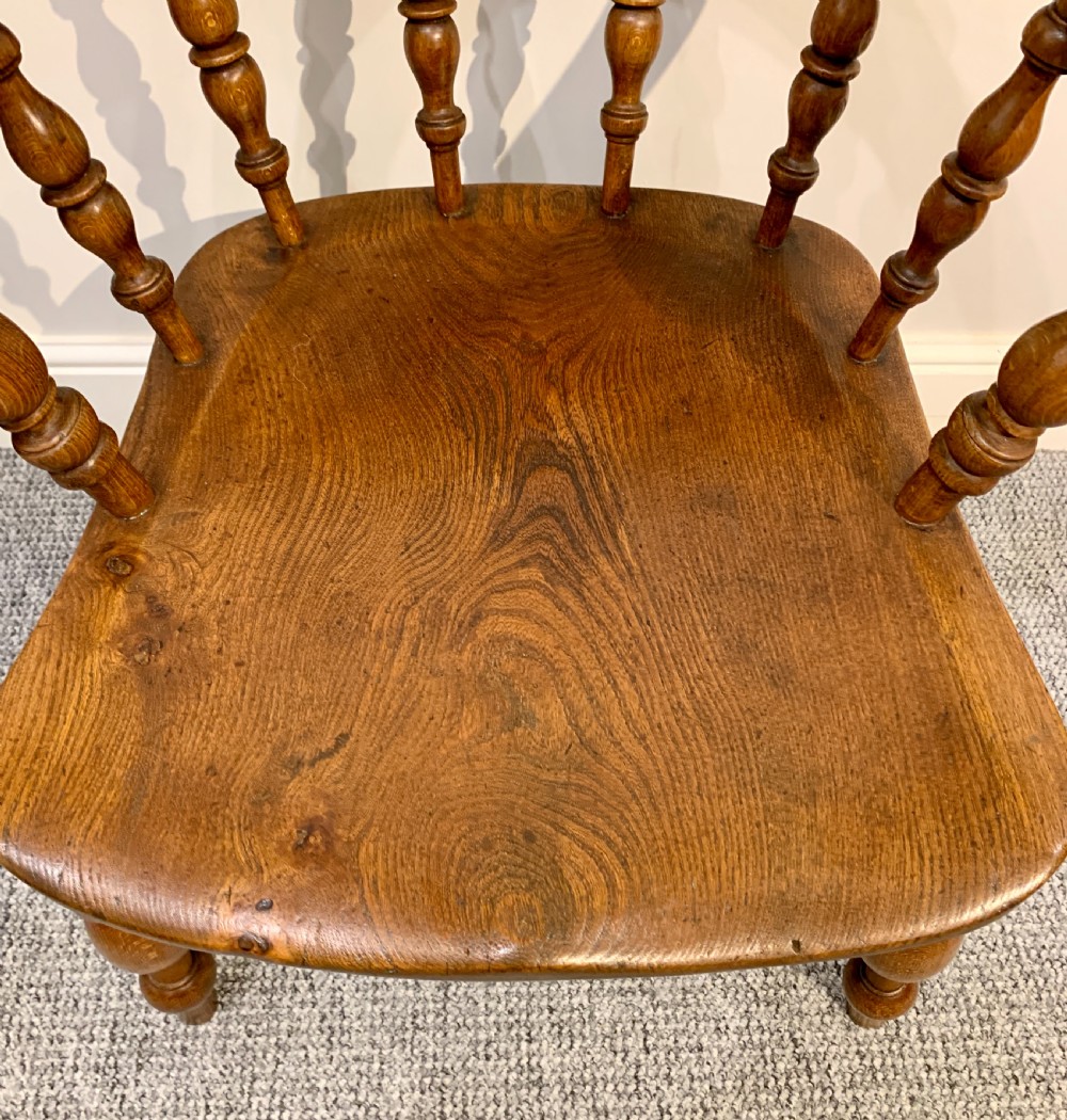 Antique Elm Smokers Bow Armchair  View VIII