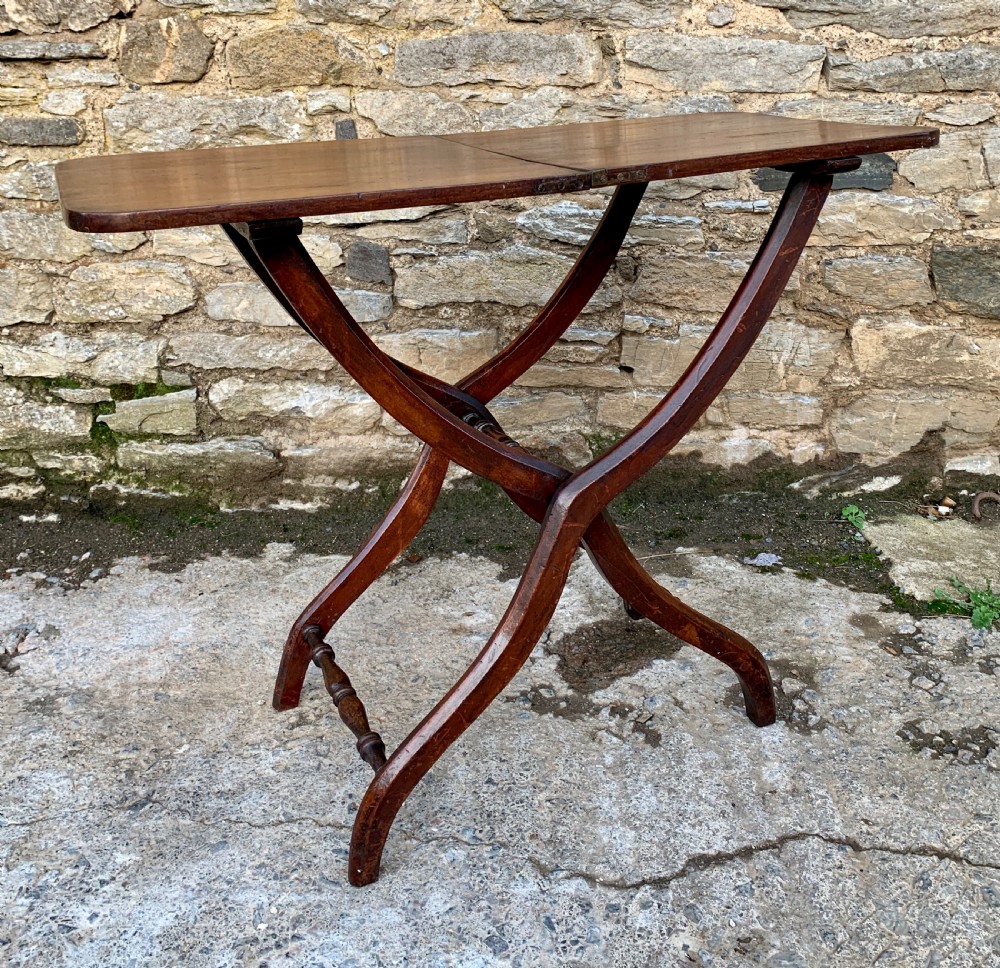 Victorian Mahogany Folding Coaching Table View IX