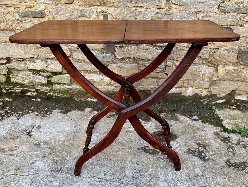 Victorian Mahogany Folding Coaching Table View XI