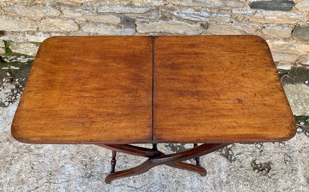 Victorian Mahogany Folding Coaching Table View XIV