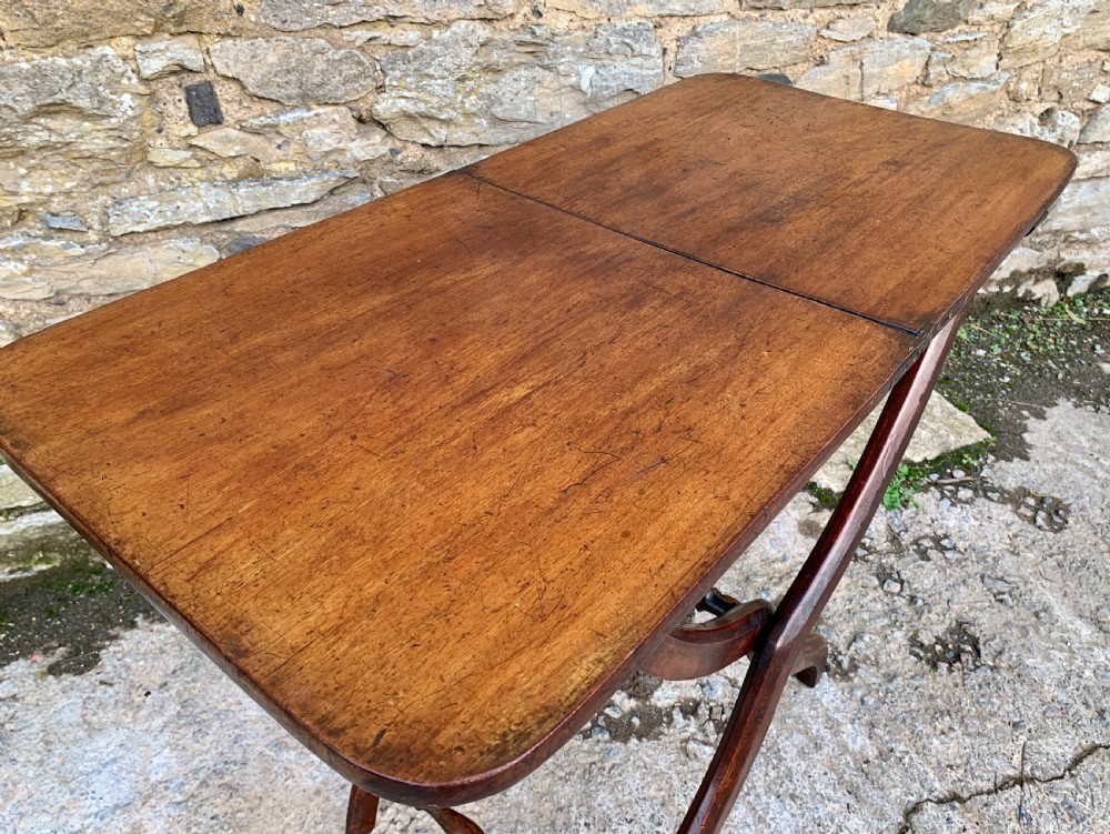 Victorian Mahogany Folding Coaching Table View XV