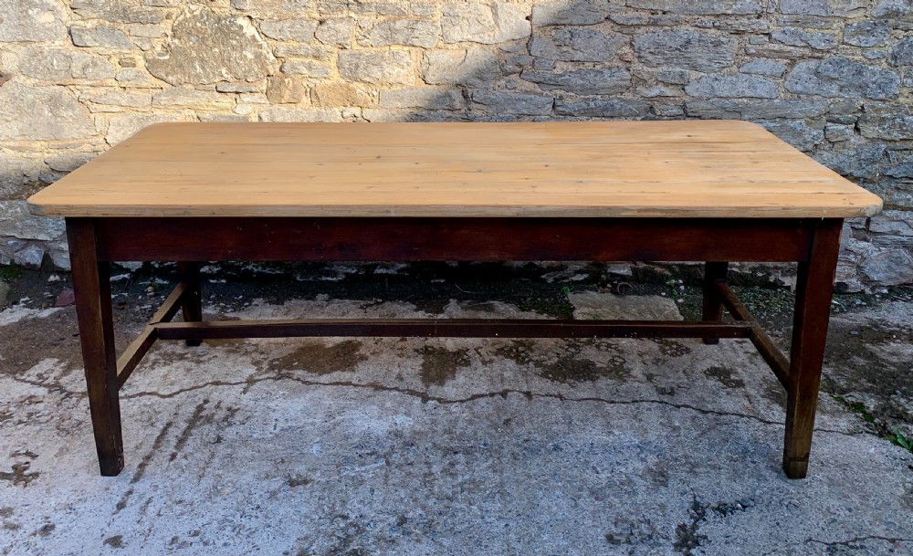 Large Antique Pine Farmhouse Table  View II