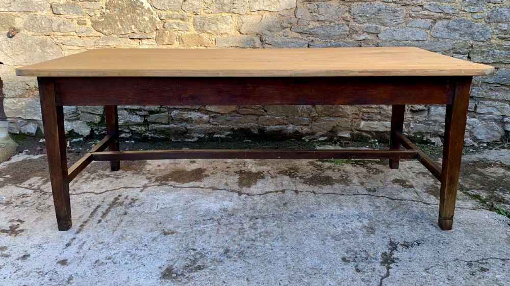 Large Antique Pine Farmhouse Table  View VI