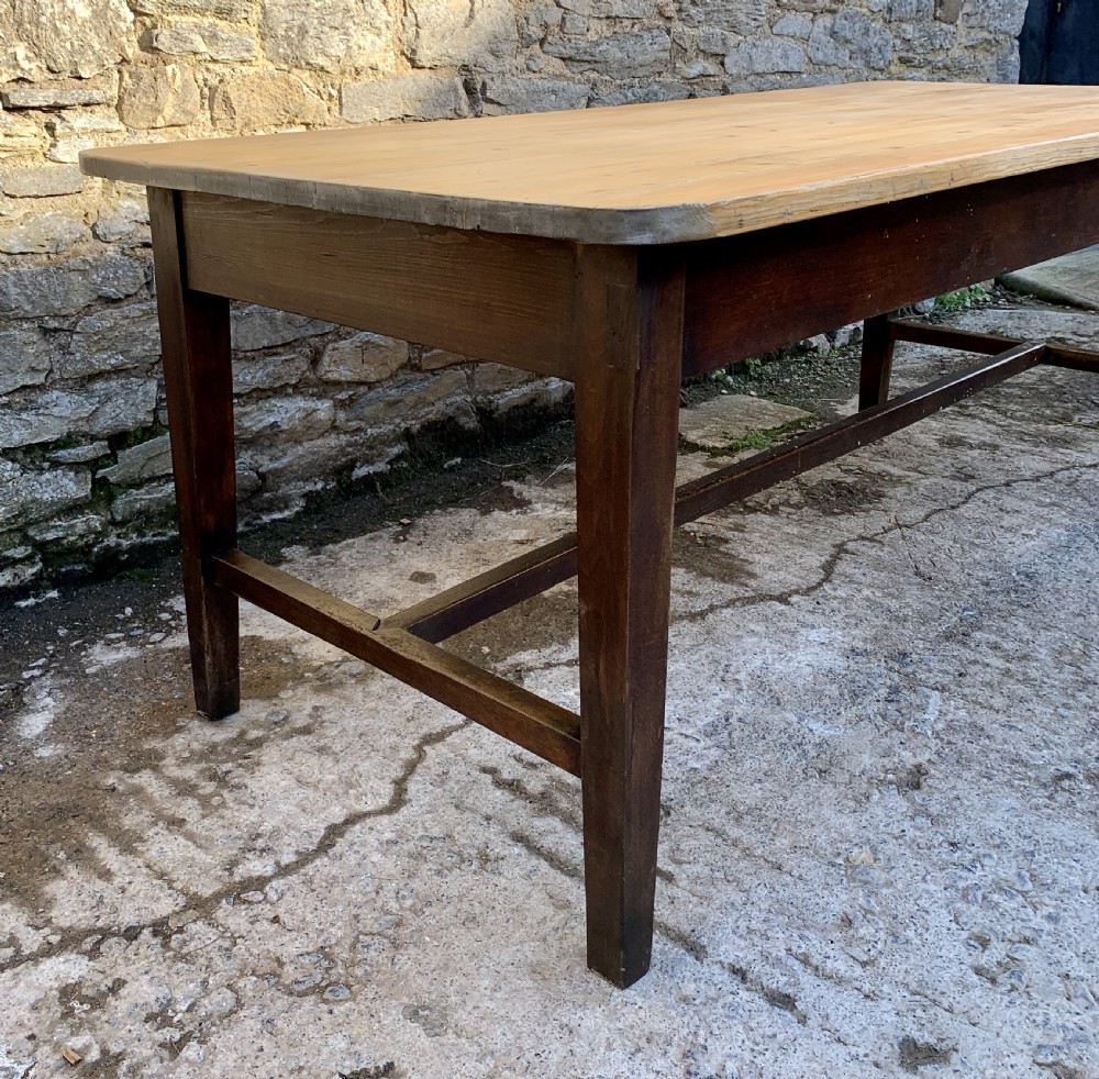 Large Antique Pine Farmhouse Table  View VII