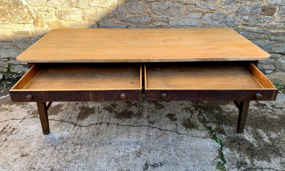 Large Antique Pine Farmhouse Table  View XI