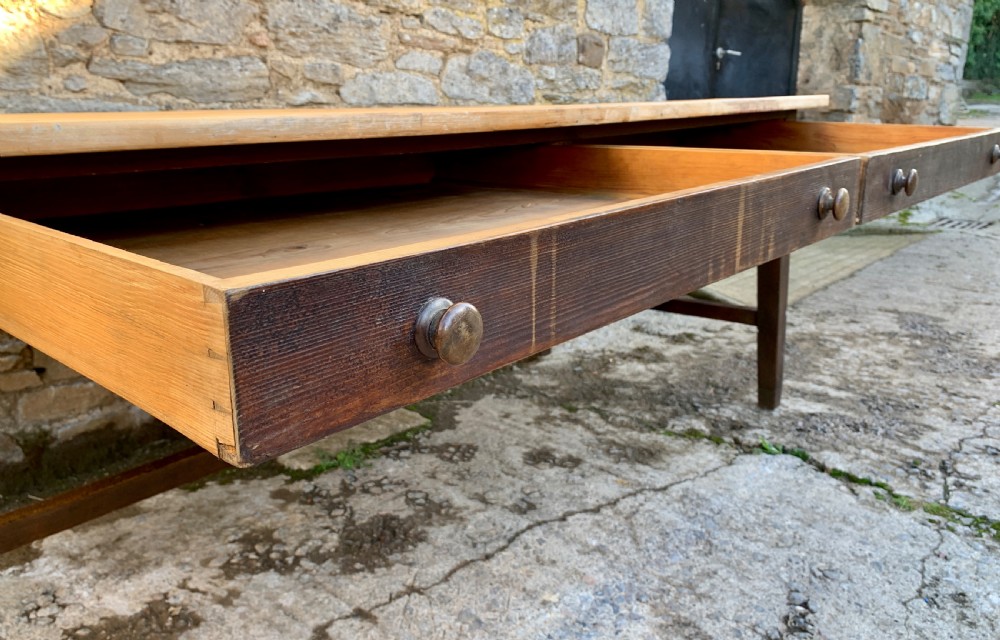 Large Antique Pine Farmhouse Table  View XII