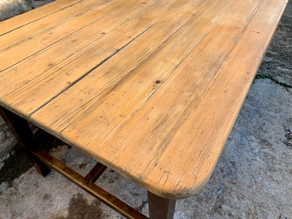 Large Antique Pine Farmhouse Table  View XIV