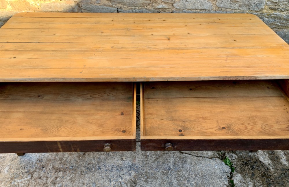 Large Antique Pine Farmhouse Table  View XVI