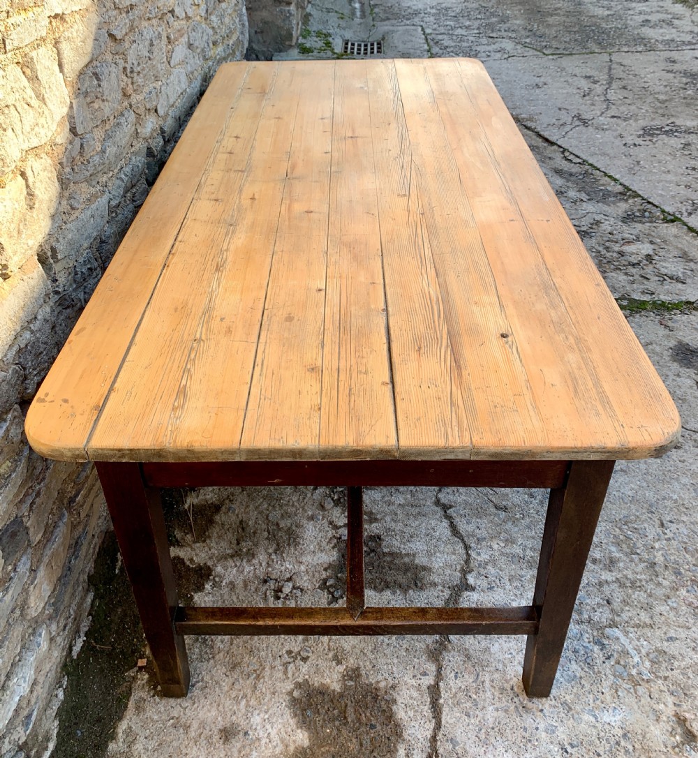 Large Antique Pine Farmhouse Table  View XIX