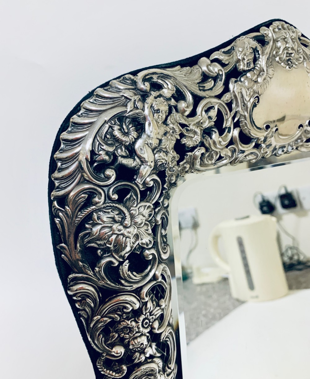 Large Victorian Silver Dressing Table Mirror View II