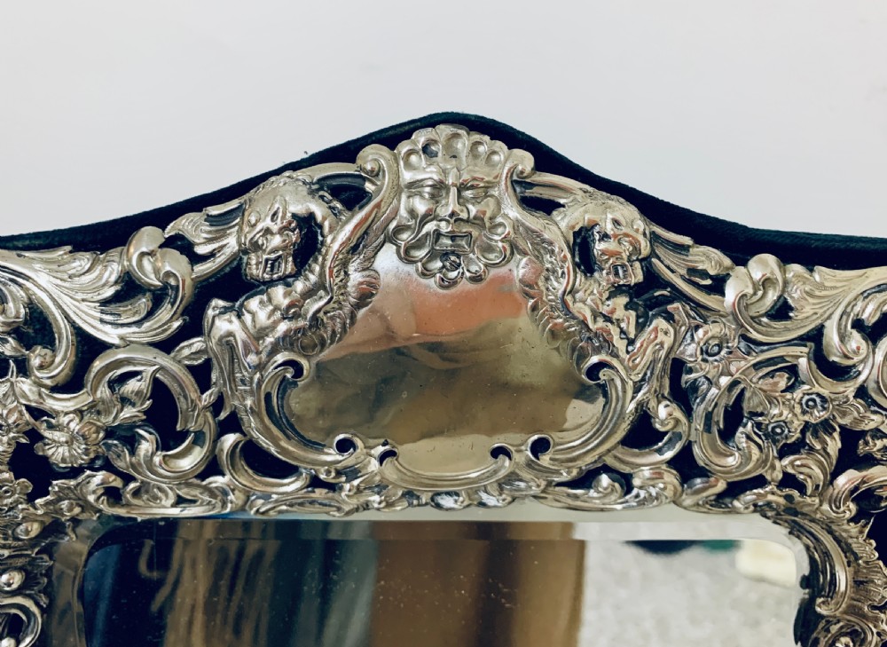 Large Victorian Silver Dressing Table Mirror View III