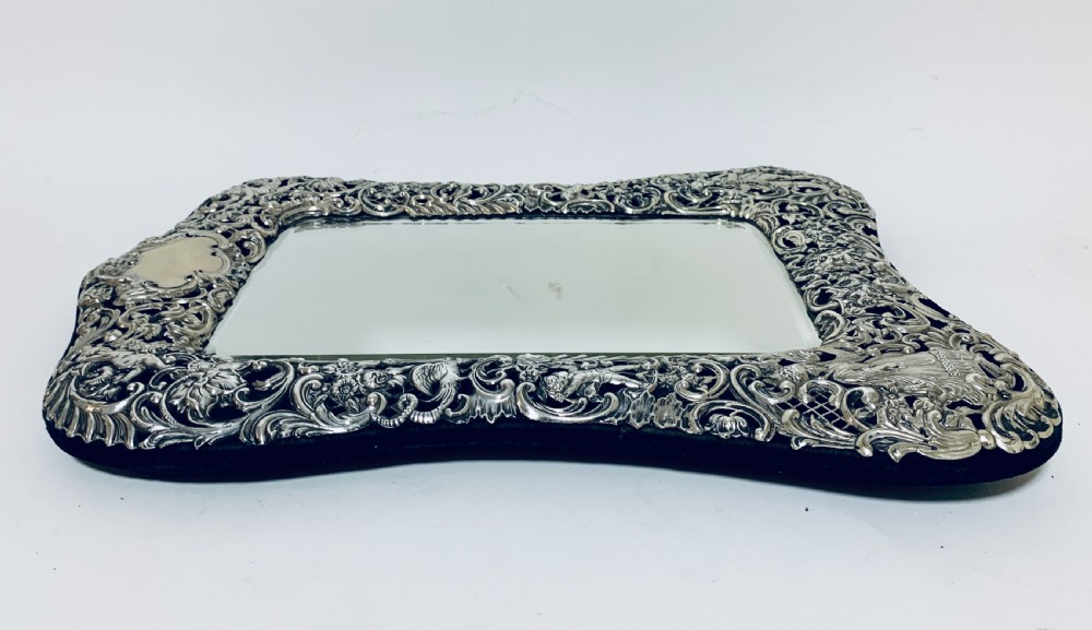 Large Victorian Silver Dressing Table Mirror View XI
